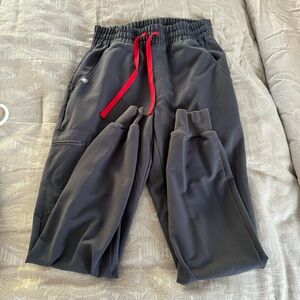 Figs high waisted jogger scrub pants in charcoal